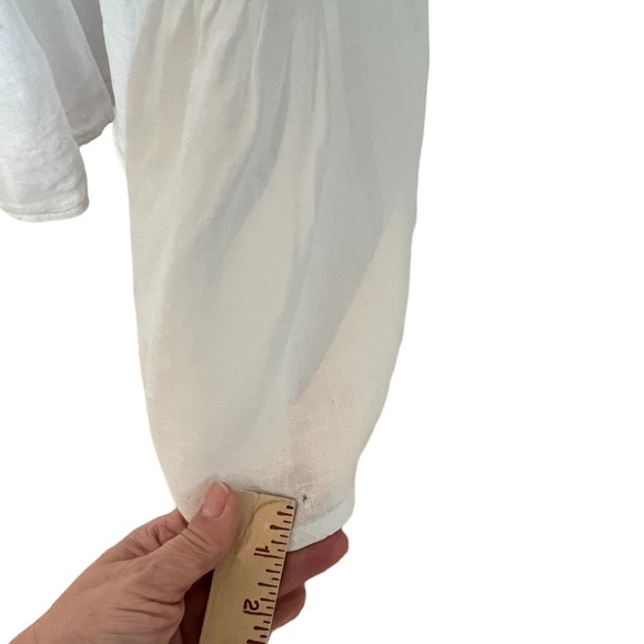 Italian Linen LG Dress white Bella Umbra Spaghetti Straps Bride bachelorette LWD - Picture 8 of 10